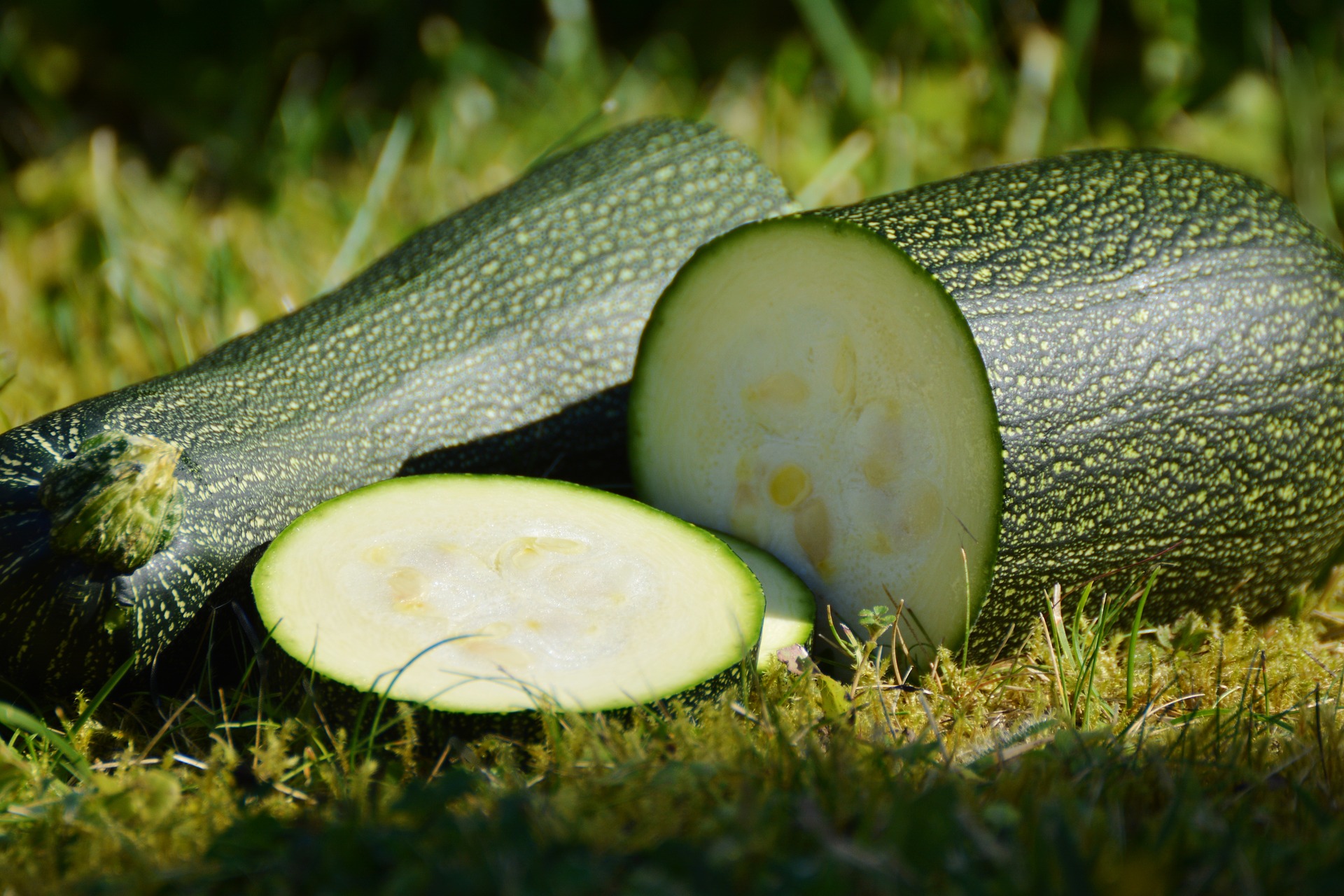 Sliced courgette