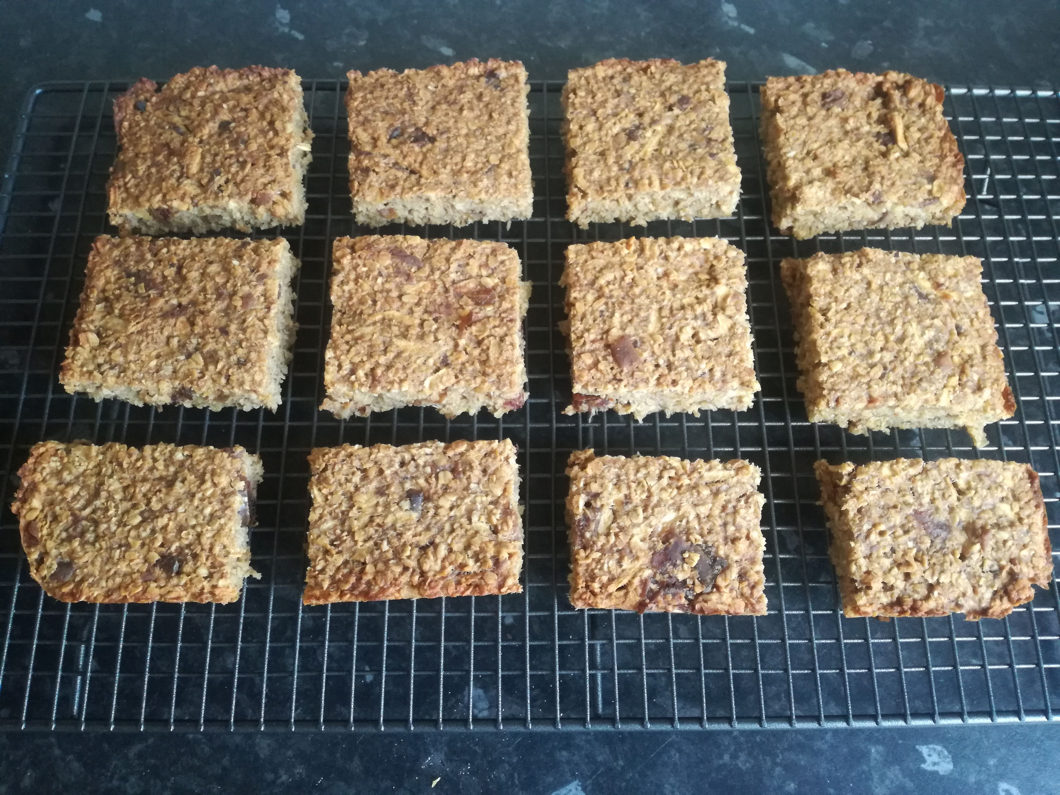 Homemade flapjacks cooling