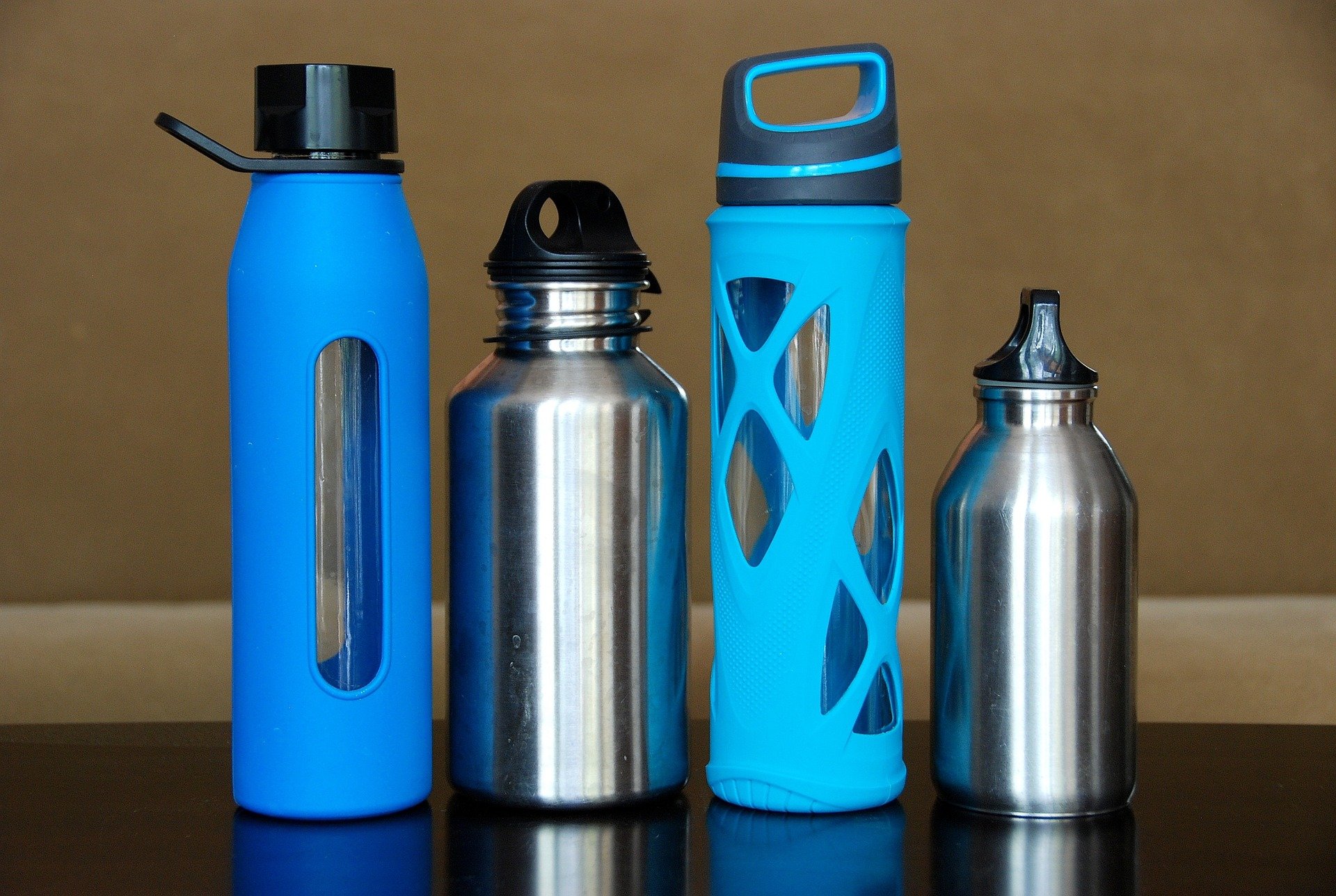 Selection of water bottles