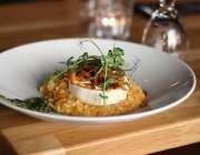 Pumpkin risotto with goats cheese