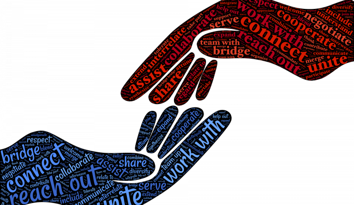 Hands reaching out to connect