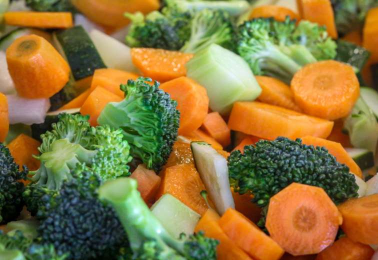 Prepared chopped vegetables
